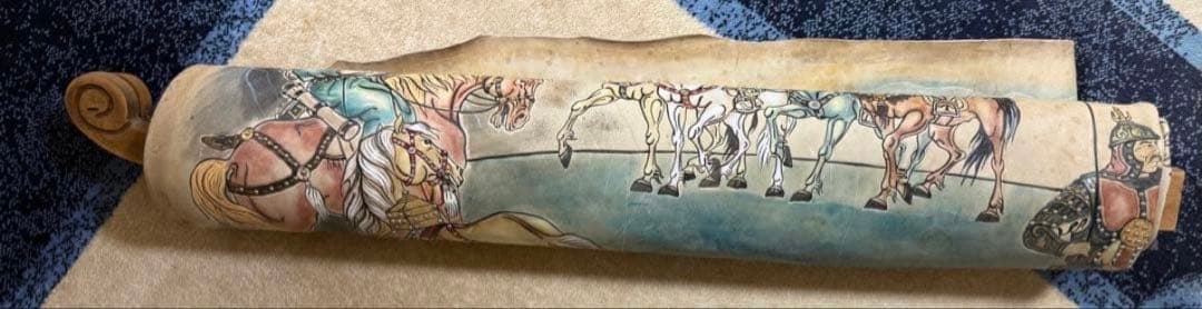 武士と鷹の掛軸