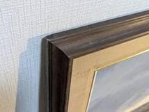 【真作】絵画　油彩　夕暮れのカウボーイと馬　牧場風景　ウエスタンアート　Y183