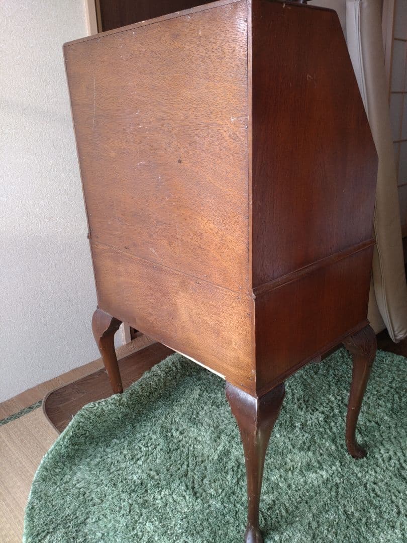 【お値引中】希少◆ライディングビューロー　アンティーク　鍵付き　猫脚