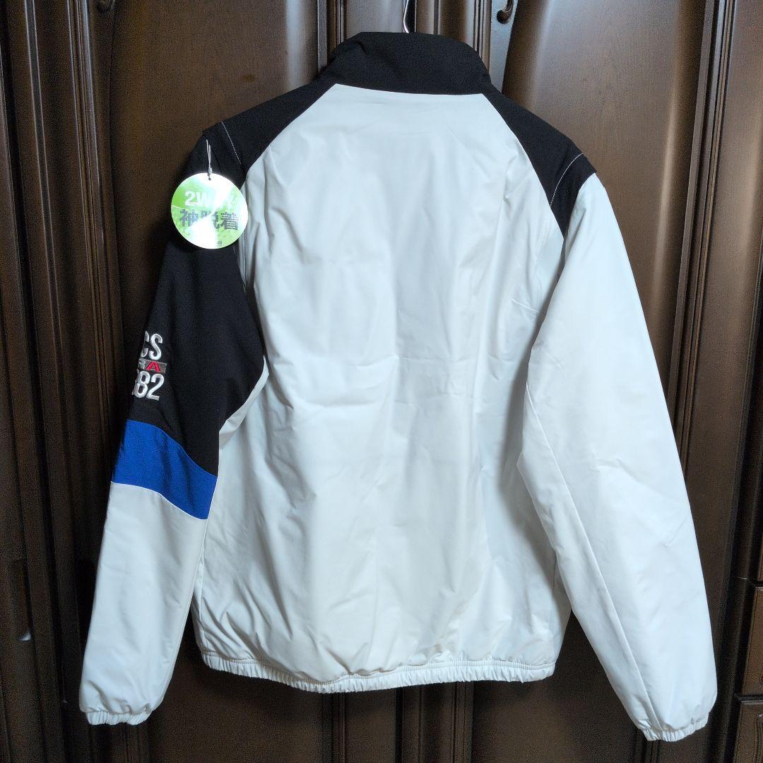 ルコックゴルフ:メンズ:Lサイズ:中綿2WAYブルゾン:　ゴルフウェア:白/青