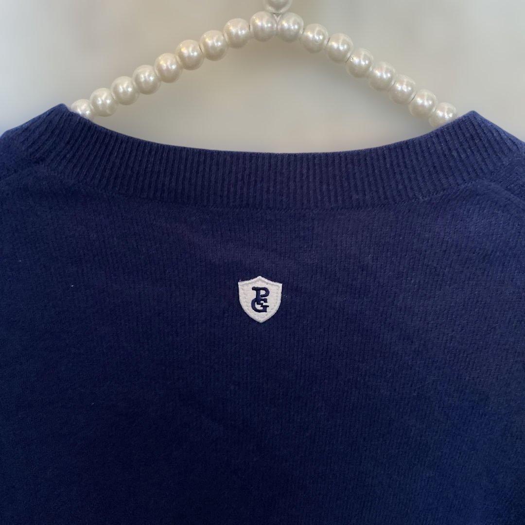 新品未使用 PEARLYGATES カシミヤ ロゴニット ネイビー サイズ5