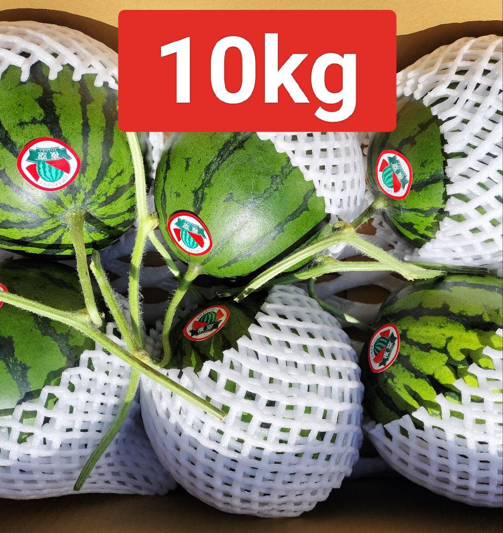 B*f様 高知産　約１０ｋｇ　温室栽培スイカ　６玉　秀品　北海道沖縄発送不可