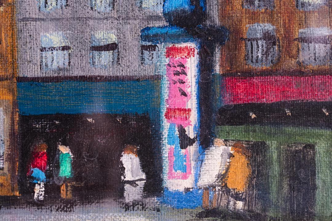 肉筆厚塗り油絵 布マット付き♪ 外寸約730×405mm 手書き油絵W3号相当