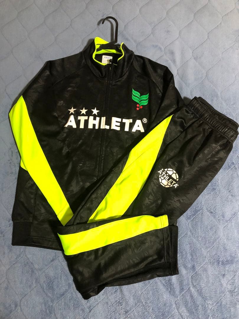ATHLETA ジャージ 上下セット ブラック/イエロー　サイズＬ