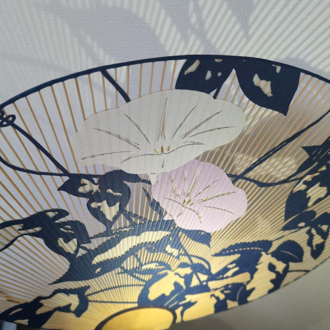 京うちわ　伝統工芸品　両面透かし朝顔柄・夏飾り　阿以波