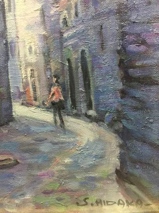 朝陽  油絵肉筆F4F