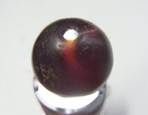 ★K2501★アンティーク　白帯　19ミリ　丸ビーズ　護符アミュレット　薬師玉