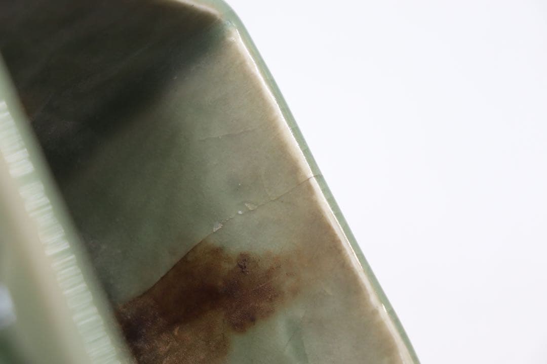 青磁　角香炉　龍泉青磁　送料込み0425