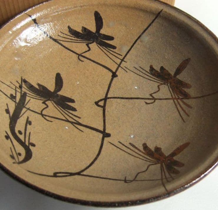 中里重利　絵唐津皿　三玄窯　共箱