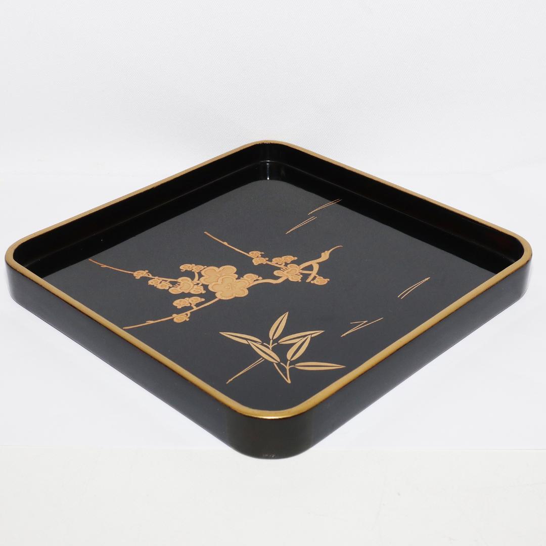 漆 蒔絵 小盆 松竹梅　20客　箱付き　レトロ　16.5cm