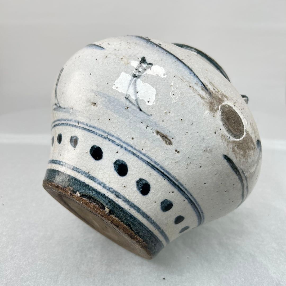 高橋 道八造染付 楼閣山水 花入 飾壺