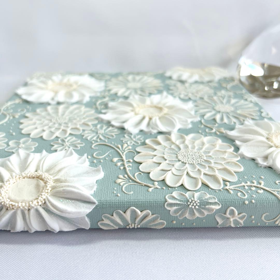 テクスチャーアート　絵画　インテリアアート　立体　花　絵　ボタニカルアート　現代