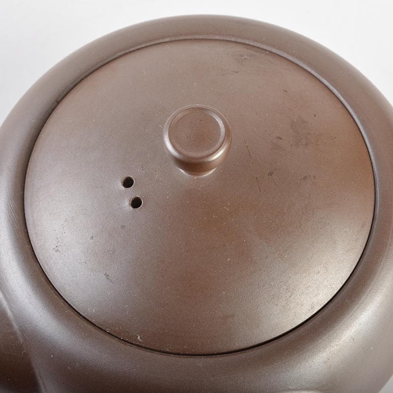 煎茶道具　萬古焼　館正規 作　横手急須　共布共箱　V　R7207