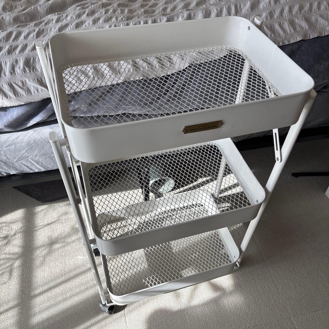 niko and... 折り畳み3段ワゴン ホワイト