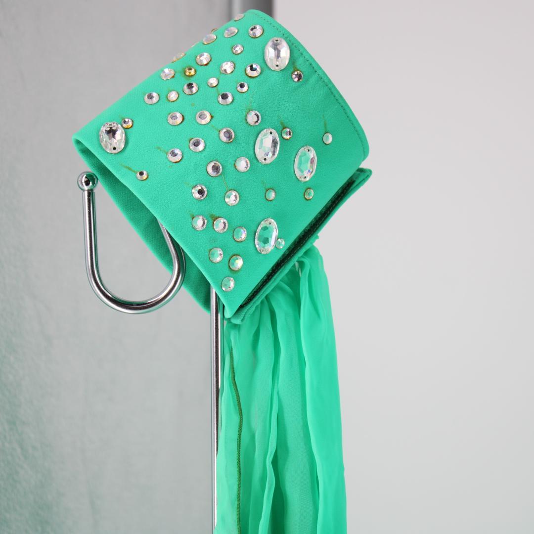 【社交ダンス衣装】グリーン ライトグリーン ワンピース ドレス スパンコール