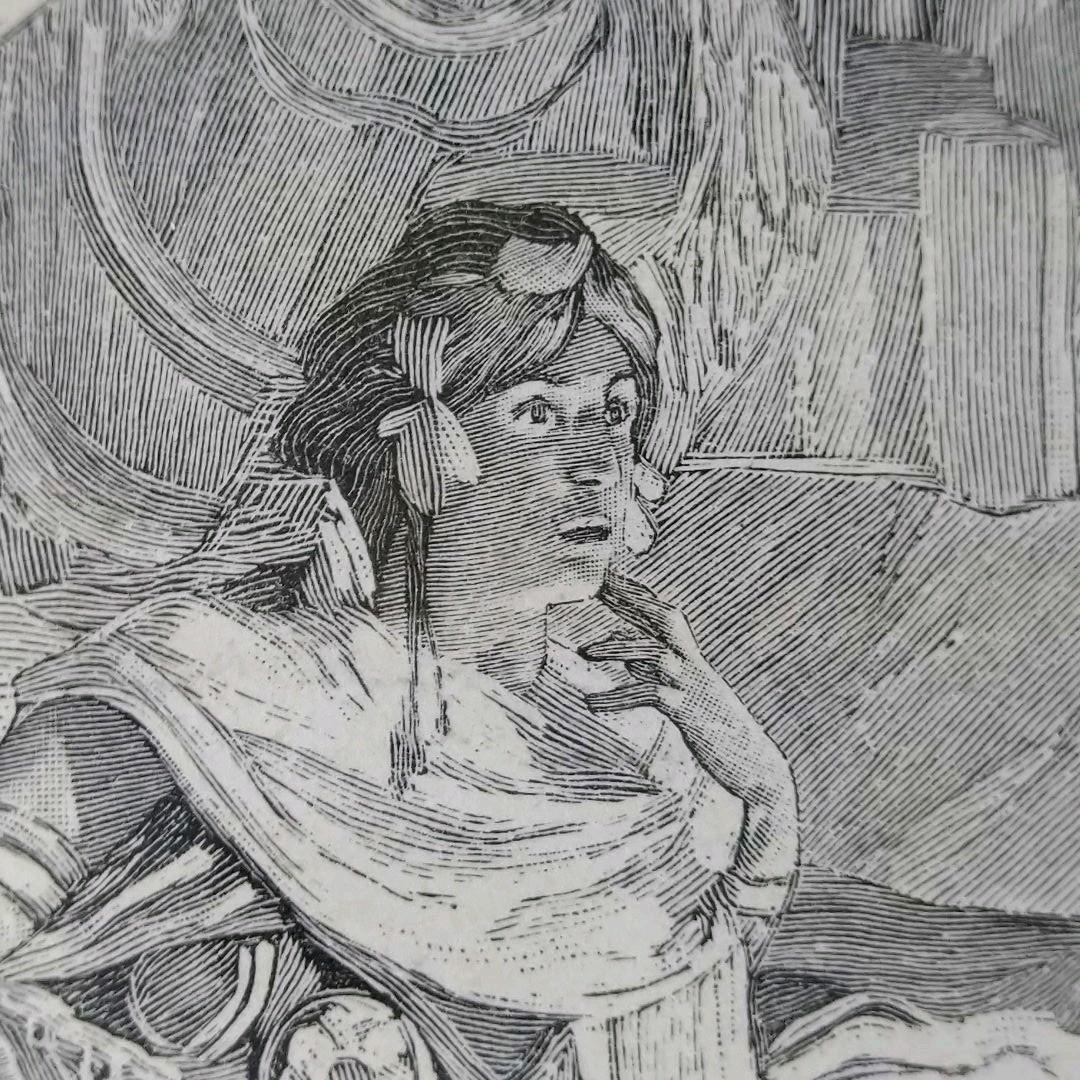 ＊アルフォンス・ミュシャ額装＊「白い象の伝説」初版挿絵リトグラフ⑤