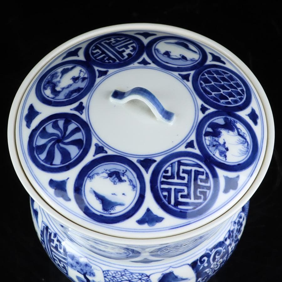 Y2904-4 茶道具 平安 春峰造 祥瑞丸文水指 共箱　　#14