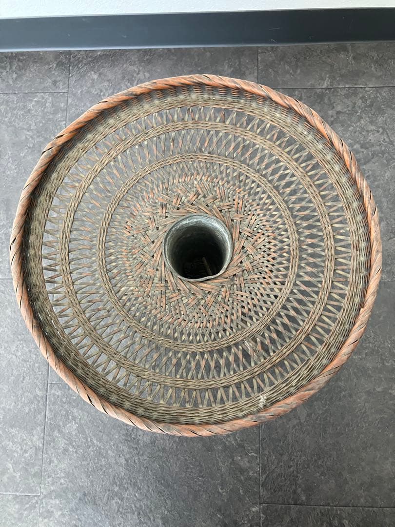 taka！古美術 生花 竹籠 花籠 唐物 花器　三足　古道具　籐