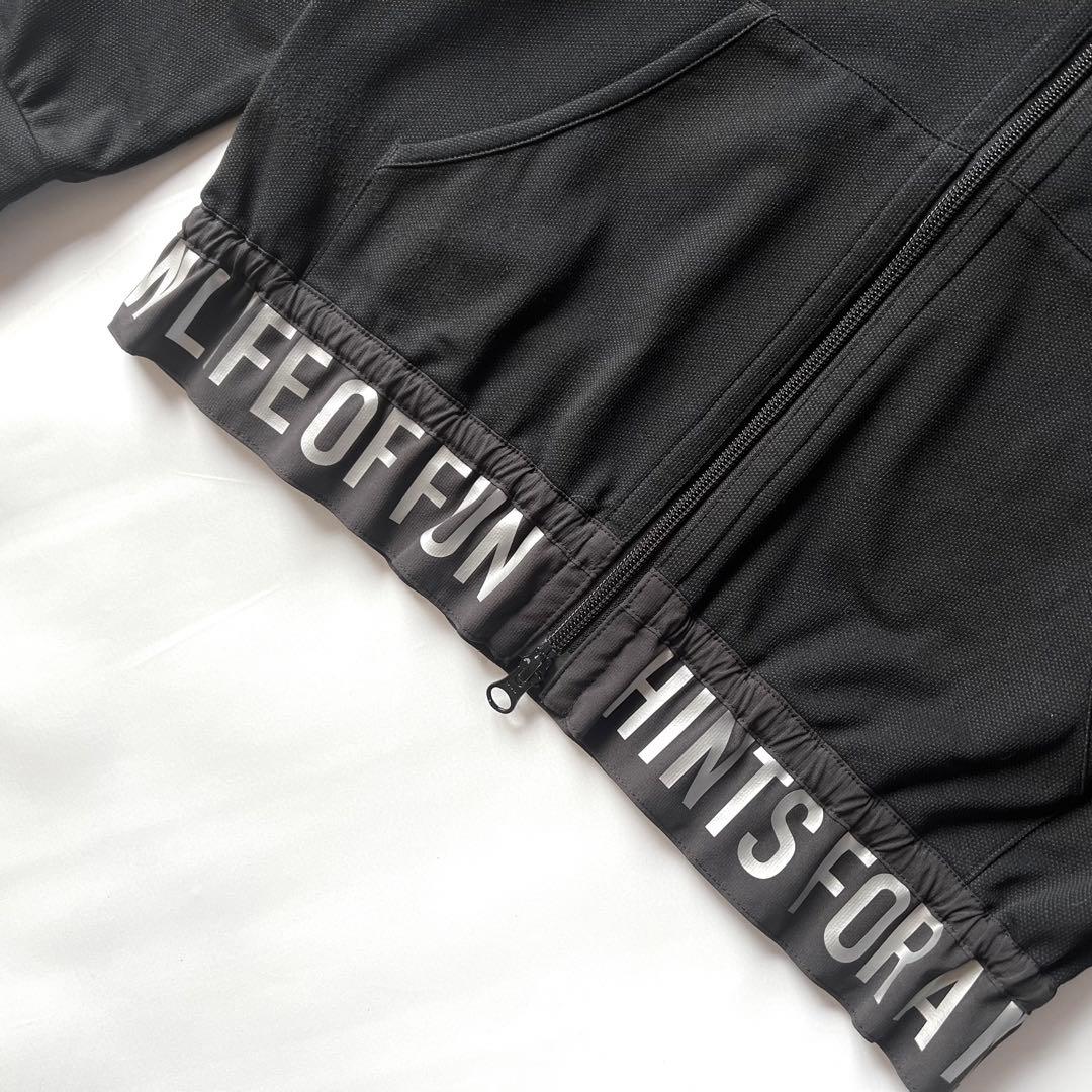 8YARDS ハチヤーズ　パーカー　切り替え　レディース　ゴルフ　S 黒　ロゴ