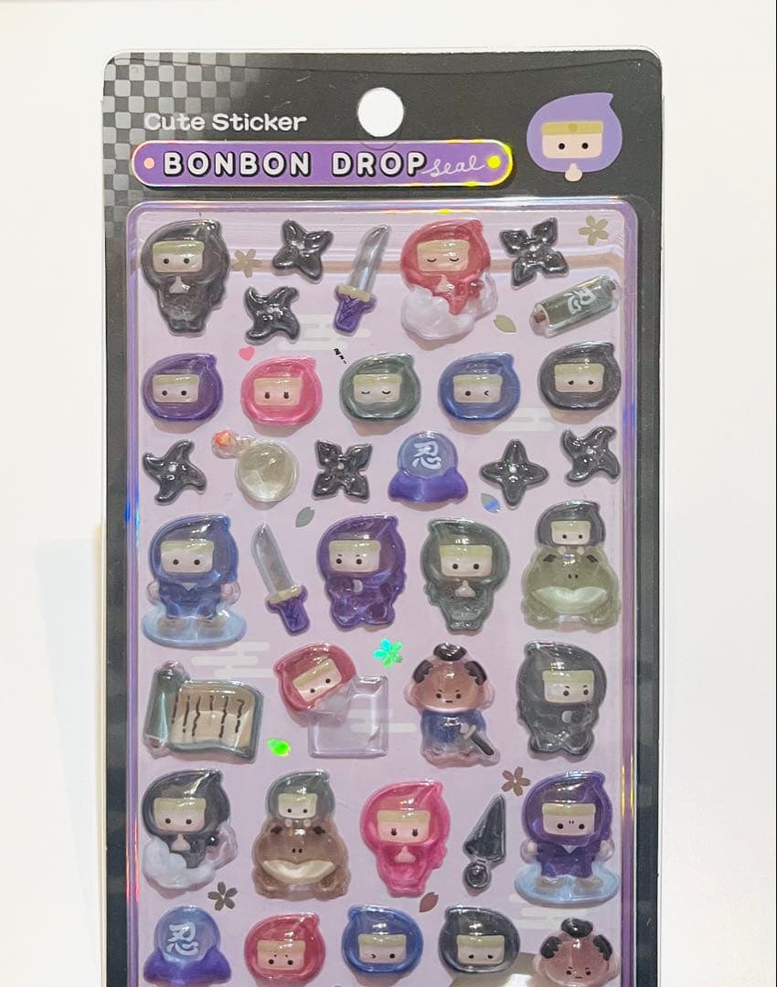 ボンボンドロップシール　和柄　8枚