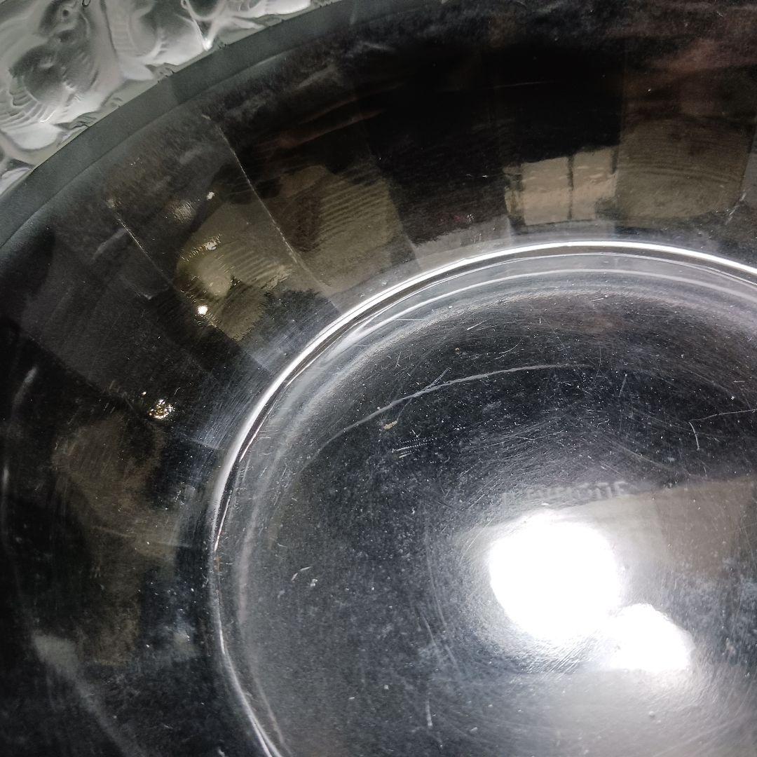 Y2946 ルネ・ラリック メゾンジュ 小鳥 ガラス鉢 直径23㎝　T