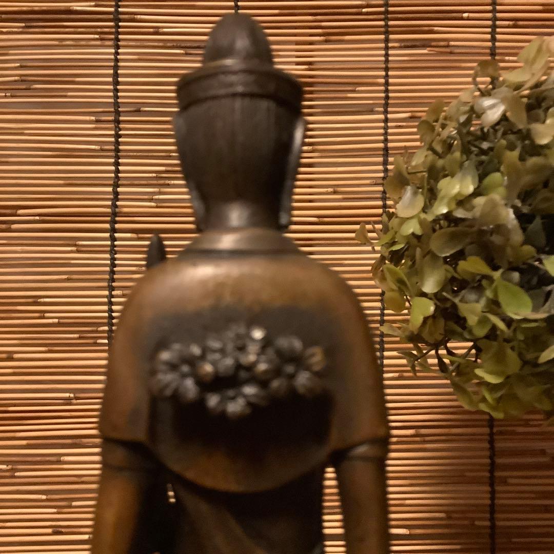 大正〜昭和期「聖観世音菩薩立像」仏教三大信仰・観音経・般若心経・銅・仏師銘刻印