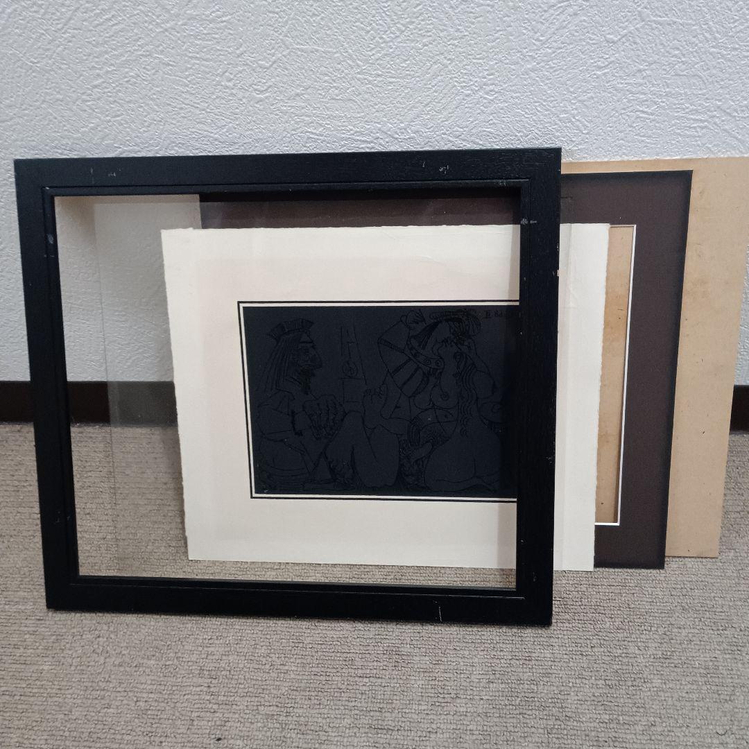 パブロ・ピカソ 347シリーズ 版画　 4.8.69Ⅲ 額サイズ41ｘ36cm