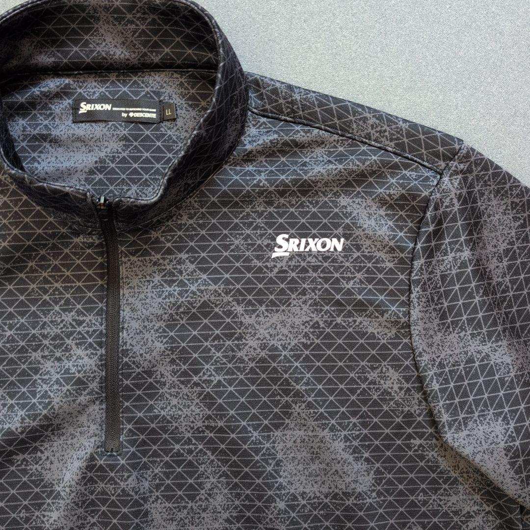 【極美品】スリクソンゴルフ　ハーフジップモックネックシャツ　グレー　LL