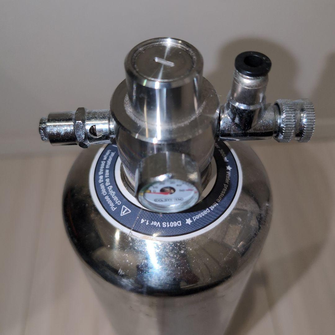 ステンレス CO2ボンベ 圧力計付き　水槽　D601S ver　1.4