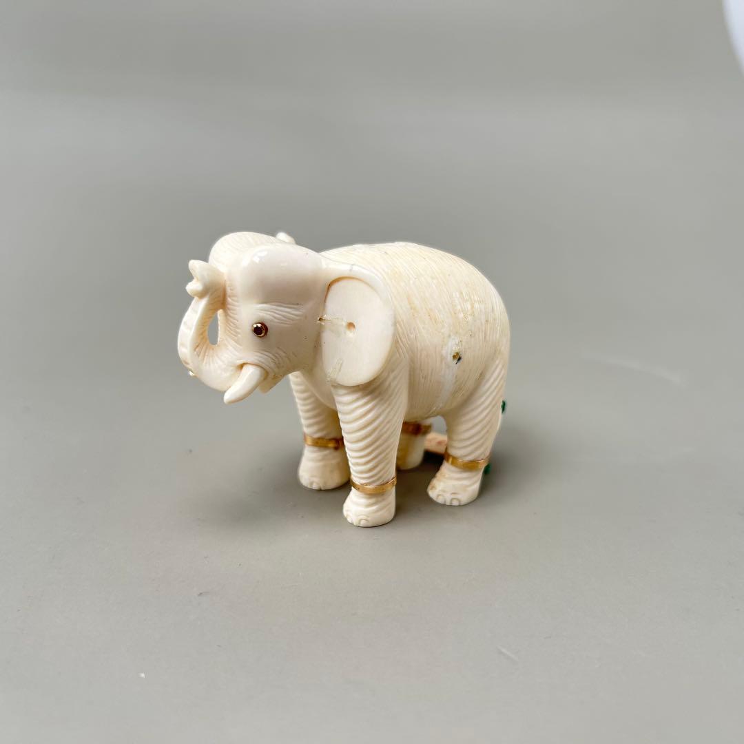 象の形 彫刻極上根付天然素材アンティーク骨董飾り物古美術置物細密細工