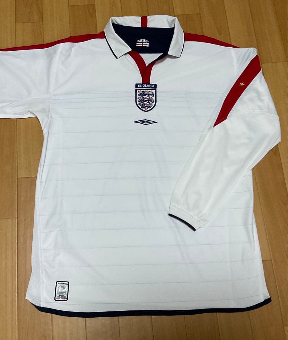 イングランド代表アンブロUmbro長袖ユニフォームXL ホワイト（リバーシブル）