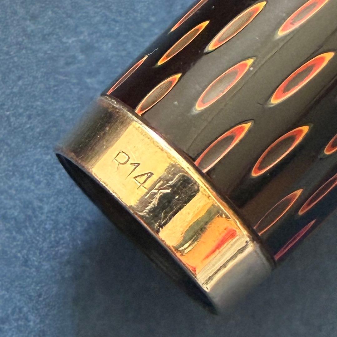 鎌倉彫　万年筆　兜木銀次郎　GKペン先　インキ止め式