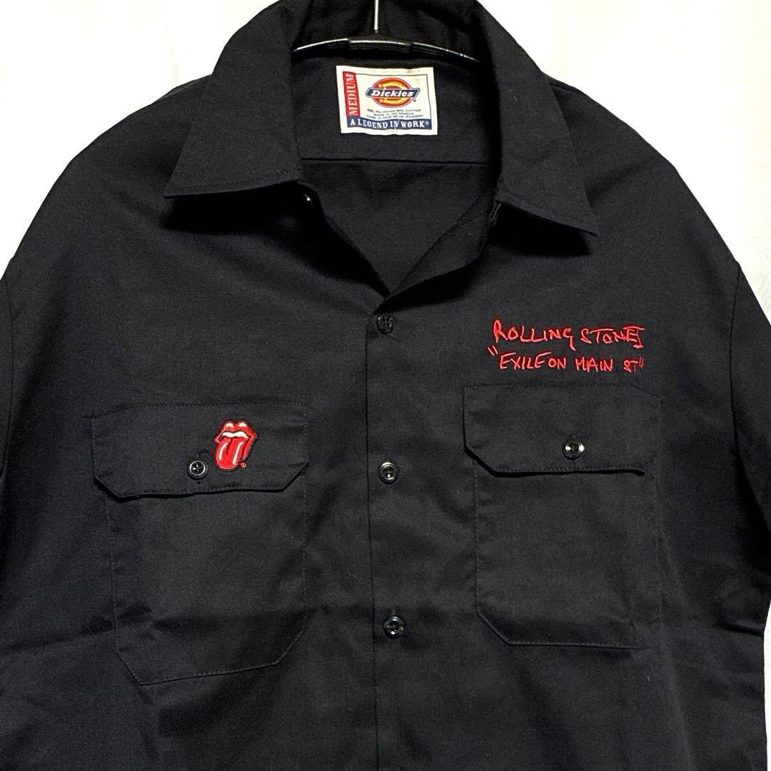 90s ビンテージ Dickies ×ローリングストーンズ 半袖ワークシャツ