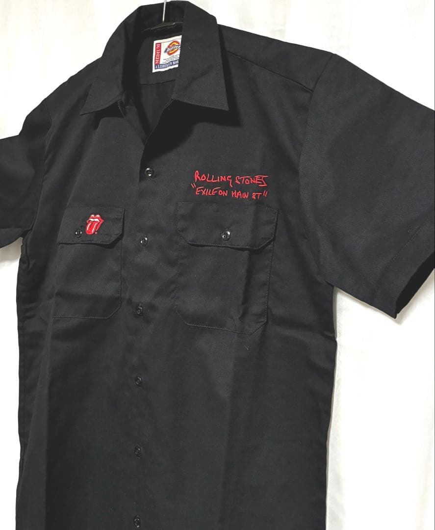 90s ビンテージ Dickies ×ローリングストーンズ 半袖ワークシャツ
