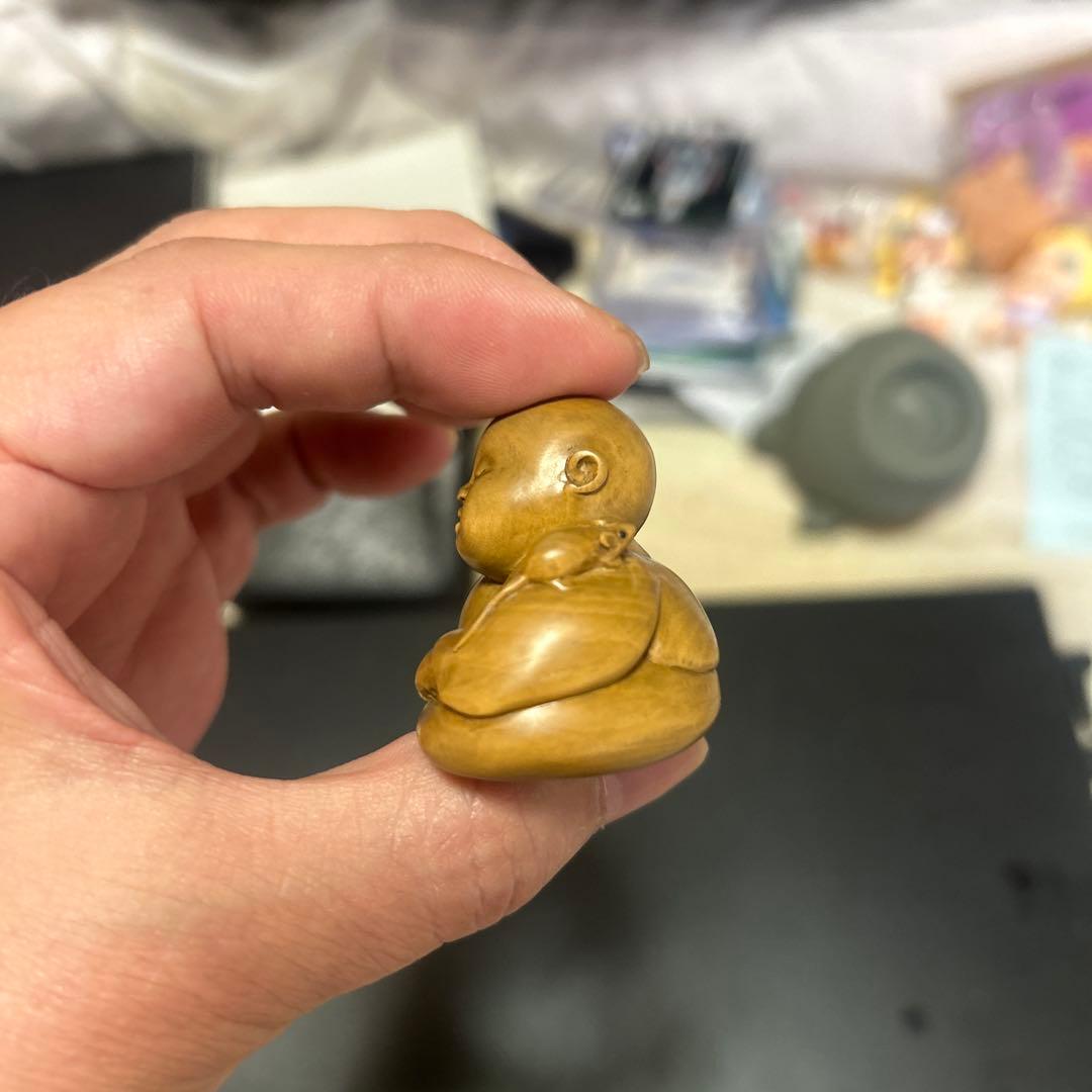 中川忠峰　居眠子坊主　根付　希少