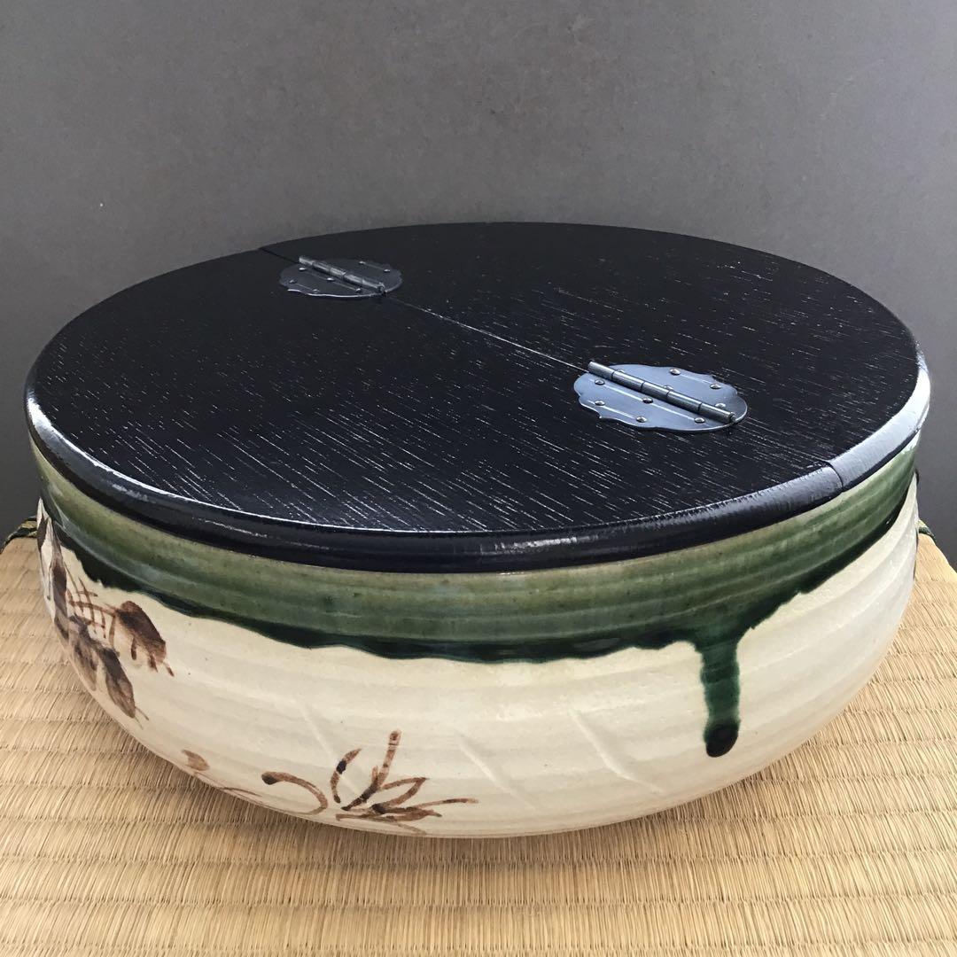 茶道具　水指　織部　五陶　平水指　紙箱　S103MS