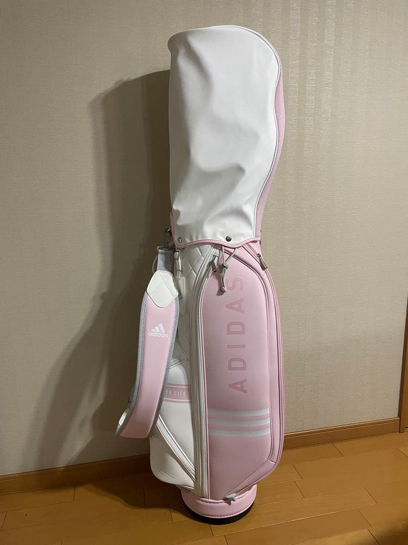 新品未使用adidas レディース ゴルフキャディバッグ ホワイト ピンク