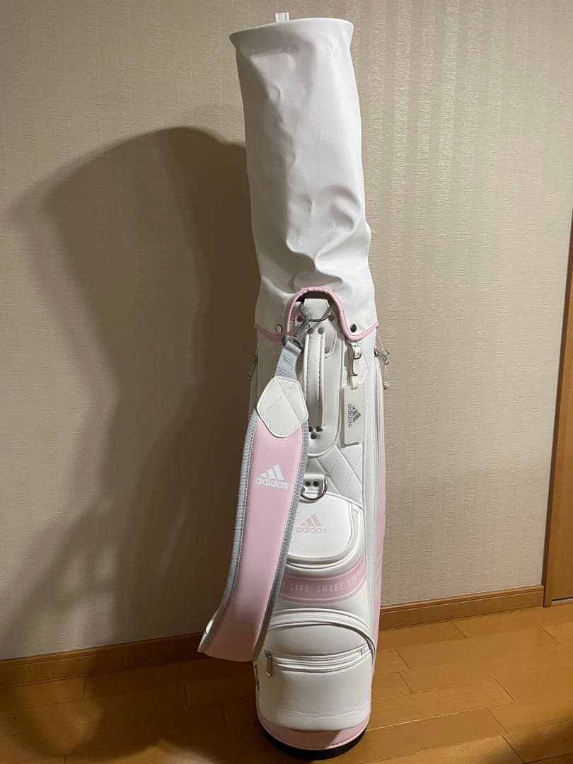 新品未使用adidas レディース ゴルフキャディバッグ ホワイト ピンク