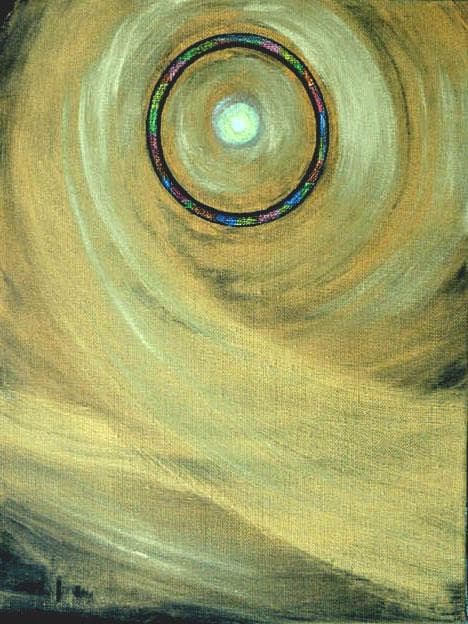 絵画インテリア絵 額付(青緑＋金色の枠) 油絵 F3-G172022 風景 祈り