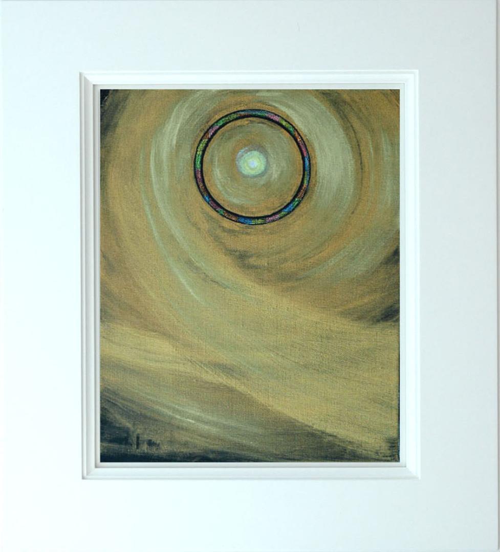 絵画インテリア絵 額付(青緑＋金色の枠) 油絵 F3-G172022 風景 祈り