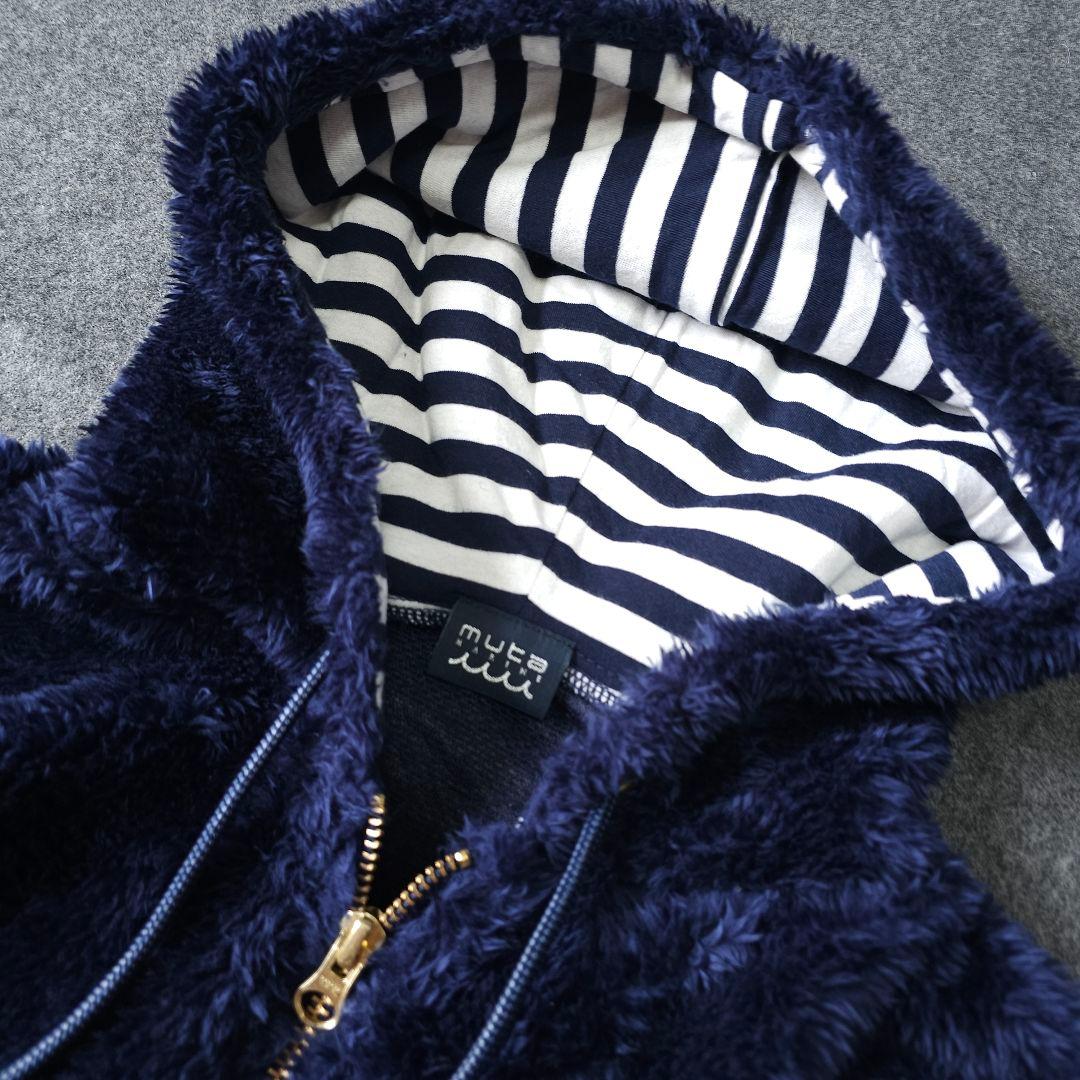 【ムータマリン】人気ラバーロゴ×ボア生地 長袖ゴルフブルゾンパーカーM