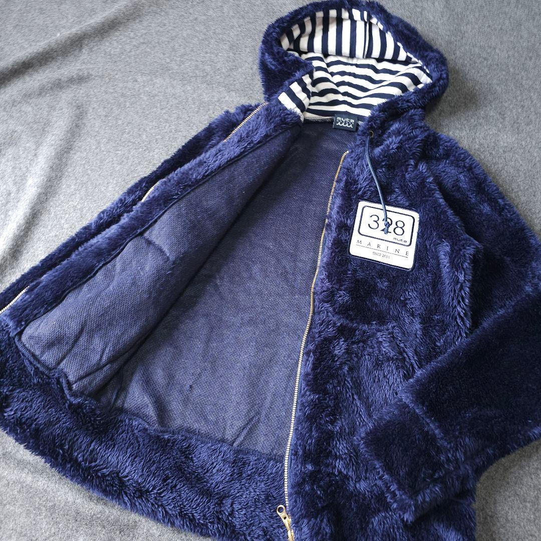 【ムータマリン】人気ラバーロゴ×ボア生地 長袖ゴルフブルゾンパーカーM