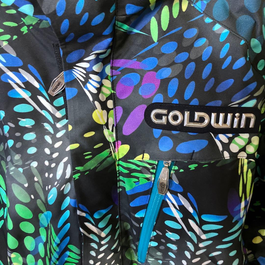 goldwin スキーウェア　上下　セットアップ　青　幾何学模様　男女兼用　L