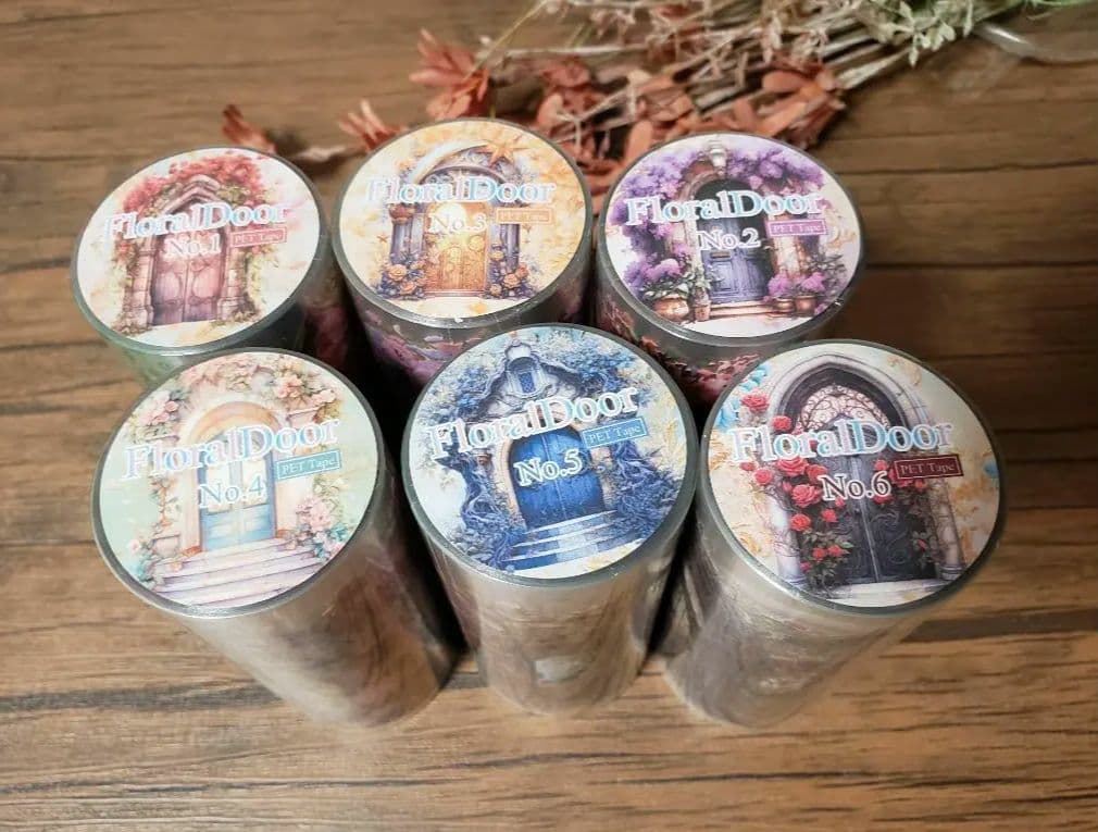 【nene様】「フローラルプリンセス光のフラワードアPETテープ6種」未開封①