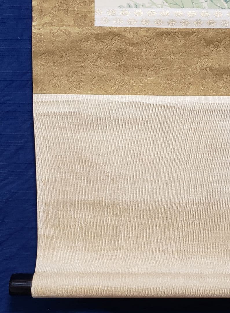 【菜花雲雀図】深田直城 2598 菜の花ひばり 共箱　掛け軸　肉筆