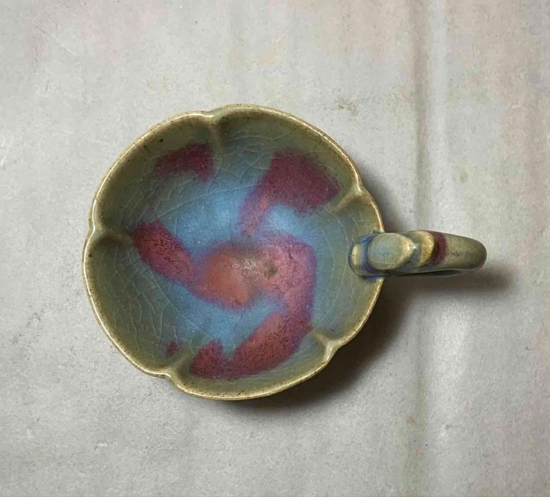 中国 花形托付　龍手付碗　f2220302