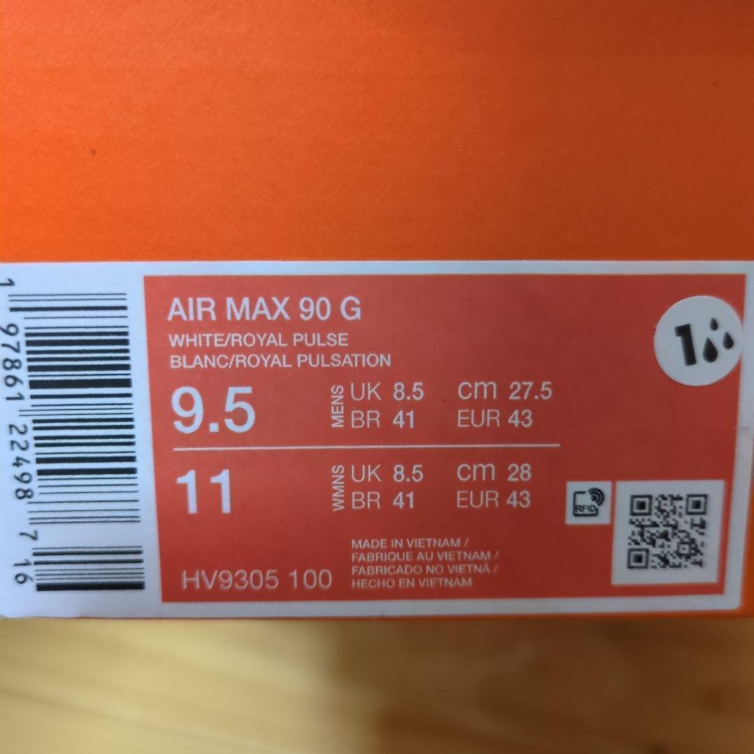 ナイキエアマックス90Gゴルフシューズ27.5センチスパイクレス人気カラー