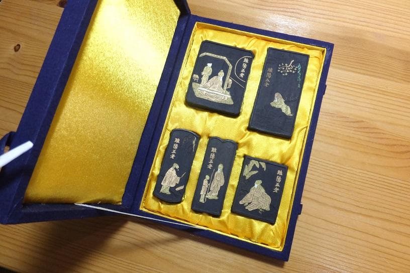 美品 希少 固形墨 古墨　中国仙人 雎陽五老 5本セット