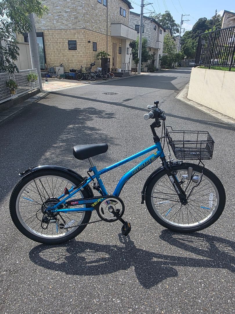 【美品】あさひ　ドライドビート　22インチ　ブルー　外装6段変速