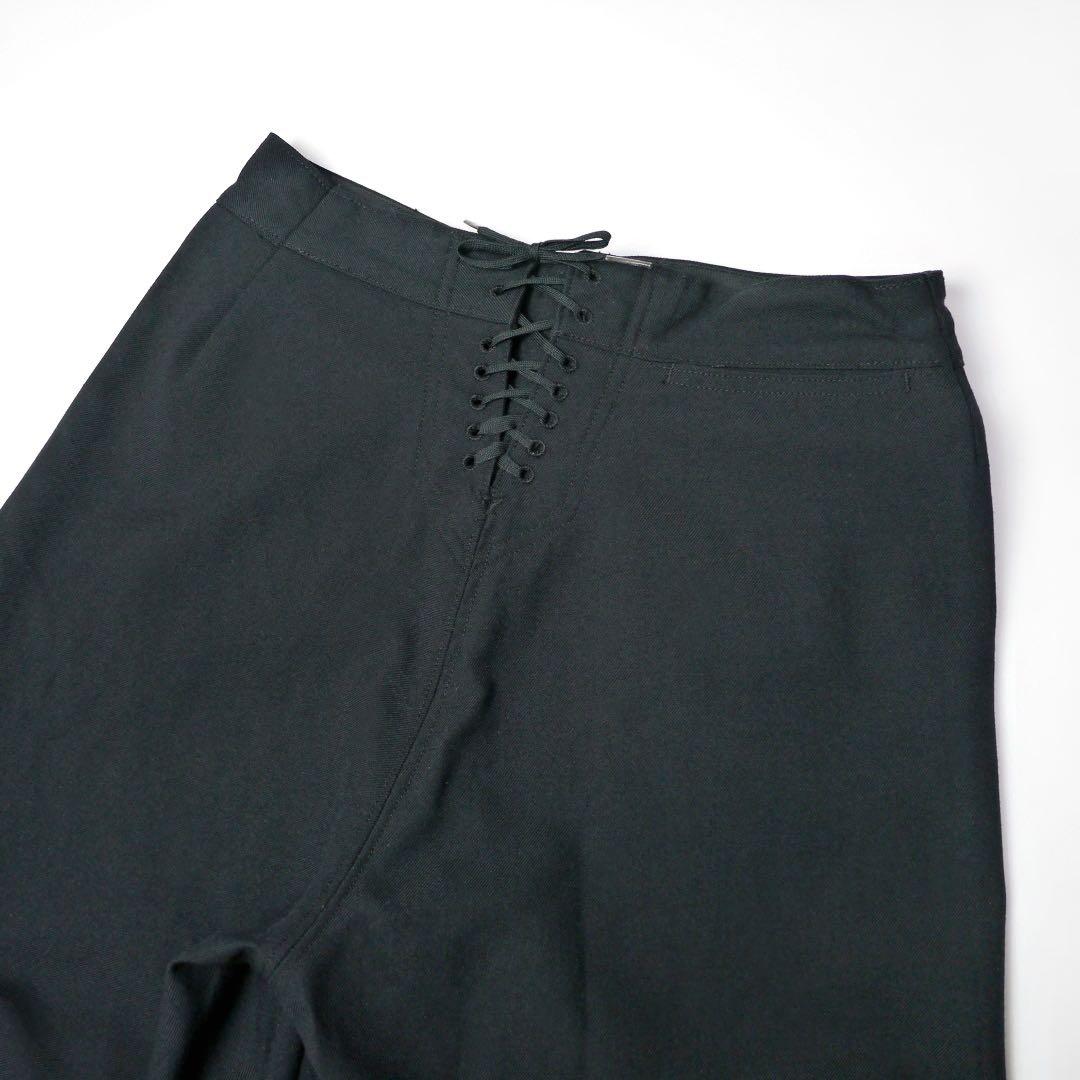 80sビンテージUS NAVYミリタリー ウール セーラーパンツ黒フレア ワイド